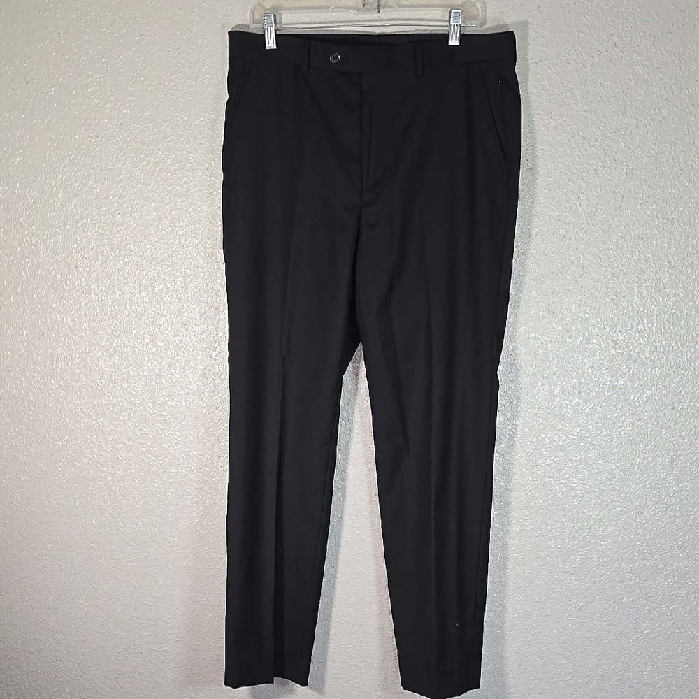Lauren Ralph Lauren Black Lebel Classic Black Men's Dress Pants - Picture 1 of 10